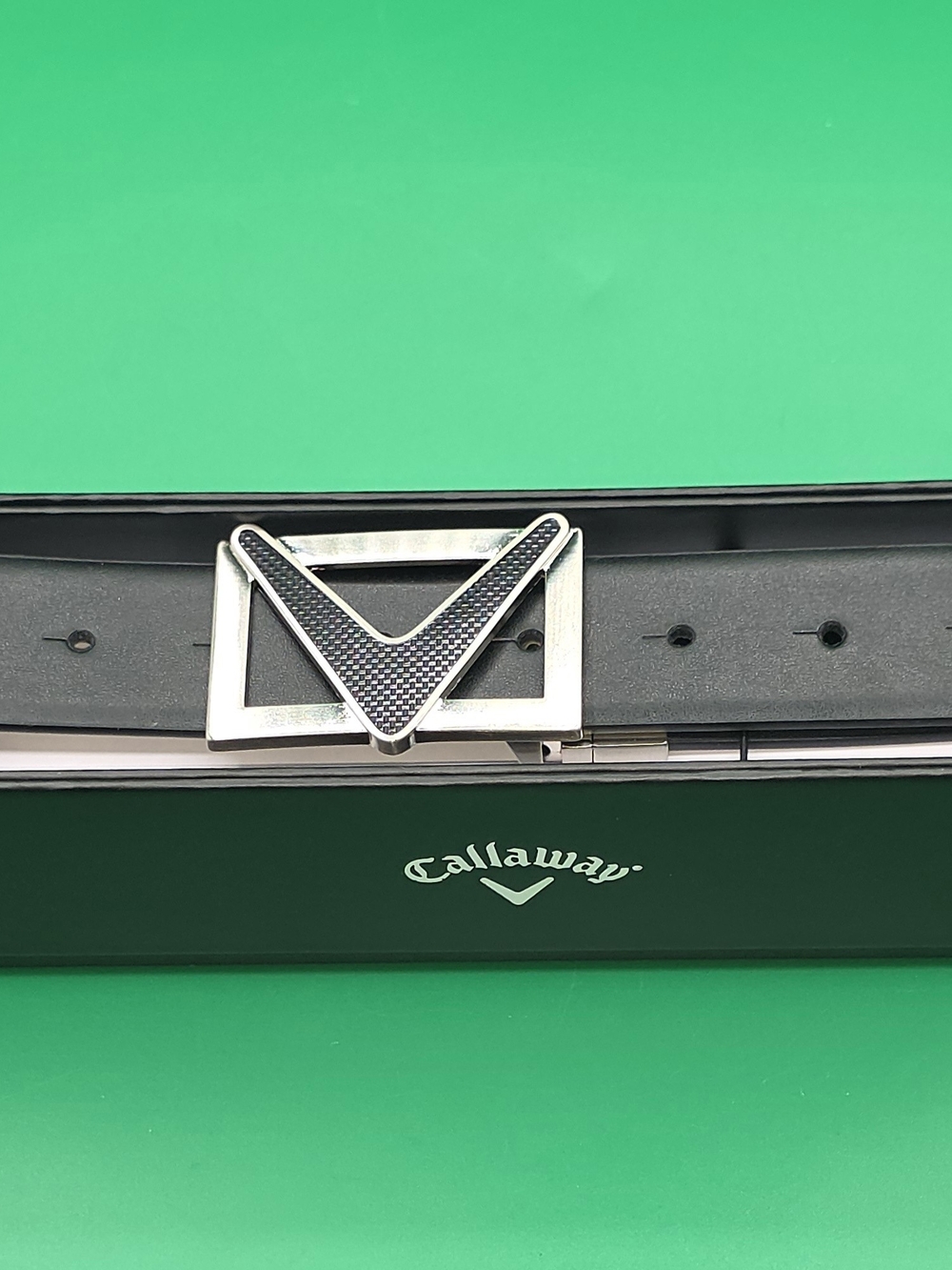 Callaway Men's Black Leather Belt - Size M (34-36) New In Box